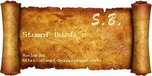 Stumpf Buzás névjegykártya